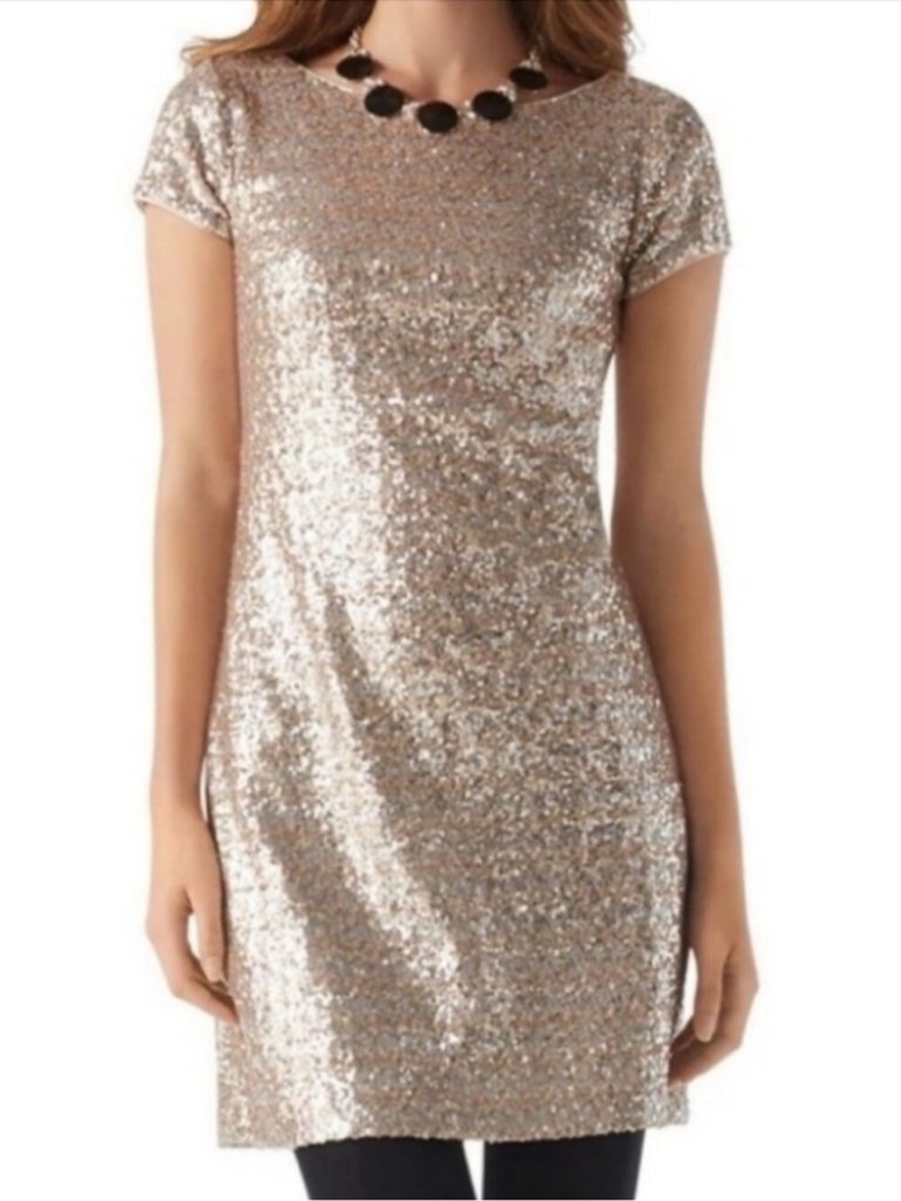 Gold Sequin White House Black Market Dress S